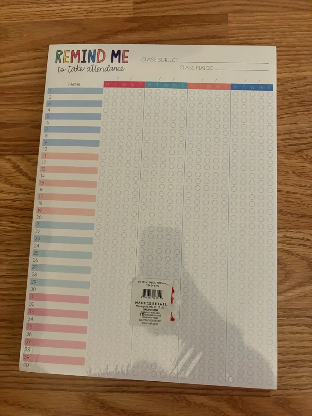 Teacher Checklist Memo Pads Multi-Color